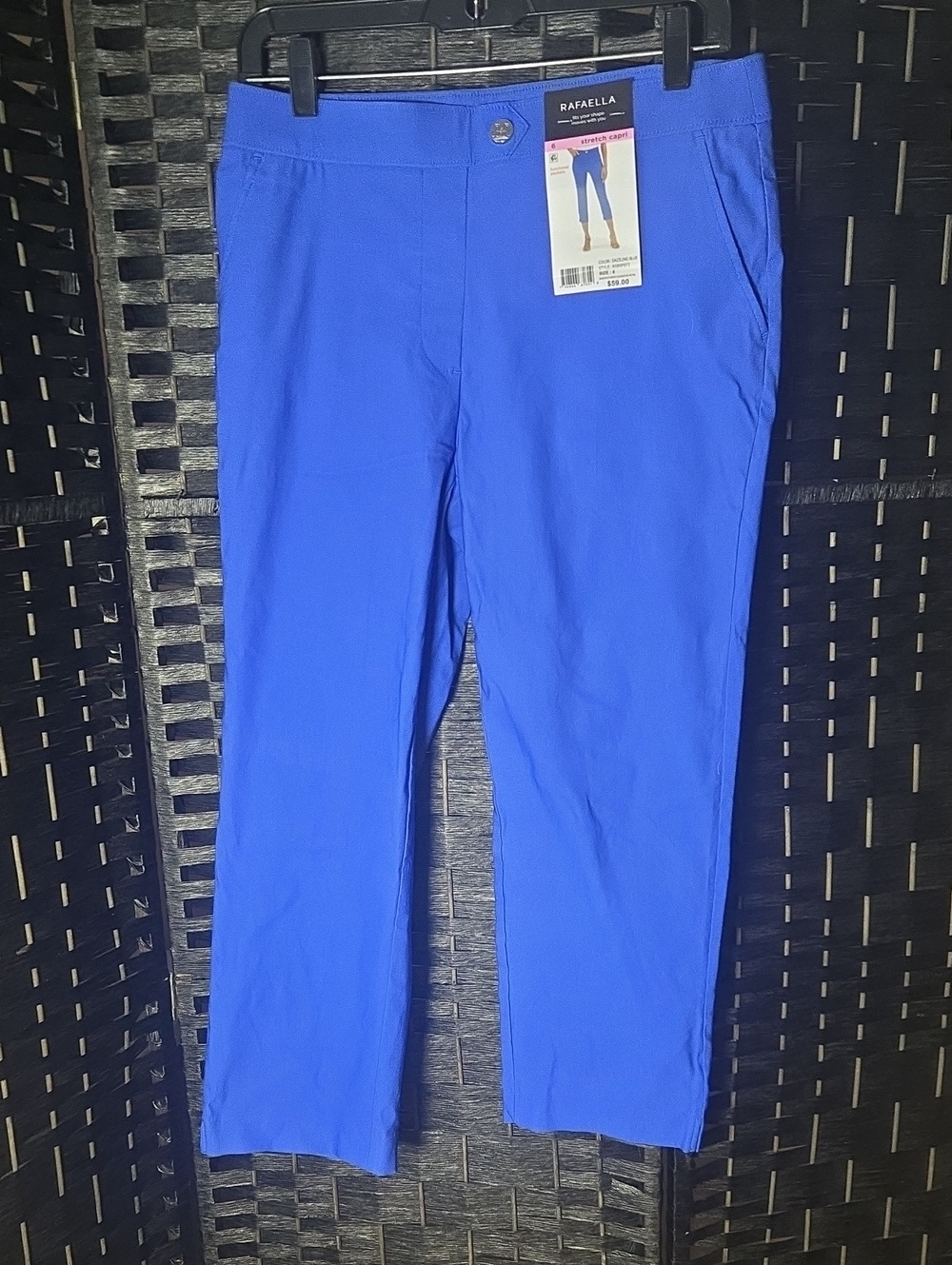 Rafaella Size 6 Stretch Capri Dazzling Blue Pants NWT